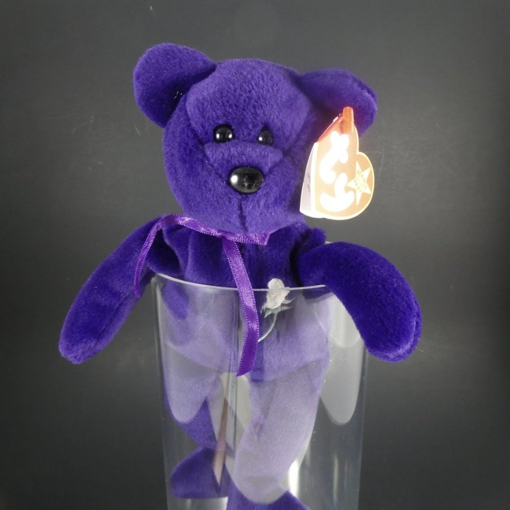 Ty Beanie Baby - PRINCESS Diana Bear 1997 RARE & RETIRED - with BOTH TAGS MINT